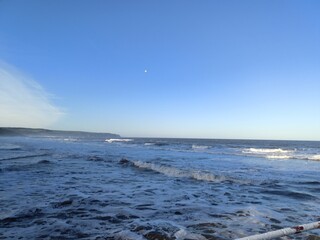 Sea waves, north coast of England, UK