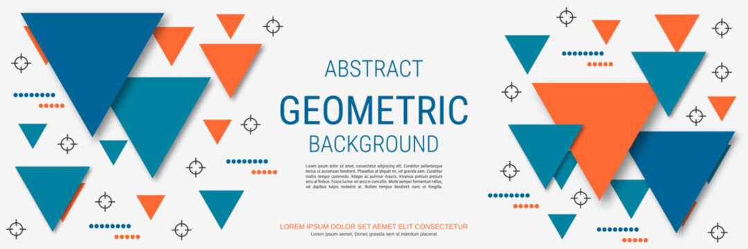 Modern trendy banner vector design template. White background with abstract geometric style elements
