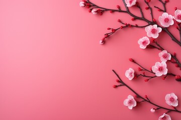 chinese new year background with blossoms