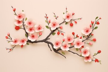 chinese new year background with blossoms