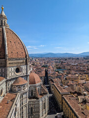 Fototapeta na wymiar The giant cathedral and cupola of Santa Maria del Fiore cathedral in Florence