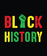 Vector Black History Tshirt Design in Black Background, Black History Typography Black Month