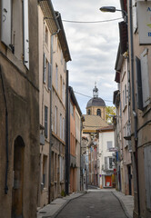 Empty street in the old village in France