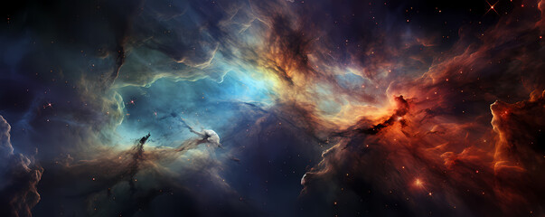 beautiful nebula mist in the space