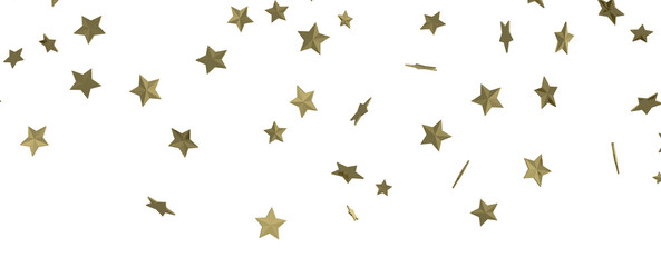 Holiday golden decoration, glitter frame isolated -