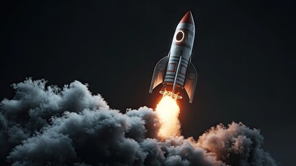 Rocket ship taking off