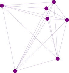 An abstract transparent node network connection design element.