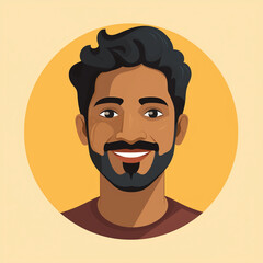 Illustration of indian man, avatar in flat design