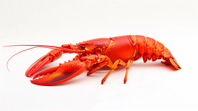 Giant red lobster lobster on a white background realism illustration.