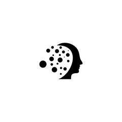 Creative brain man. Mind logo isolated on white background
