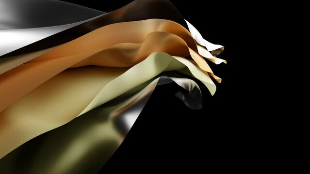 Abstract Background With Folded Textile Ruffle, Abstract Curves, Fashion Wallpaper, 3d Rendering.