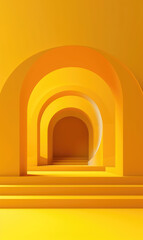A bright yellow circular tunnel casting a strong shadow.