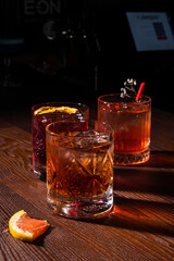 a drink at the bar on the table