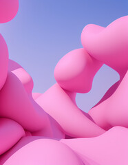 Obraz na płótnie Canvas Pink abstract forms, 3d rendering
