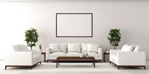 White background with living room set.