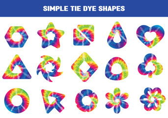 Simple Rainbow Tie Dye Shapes