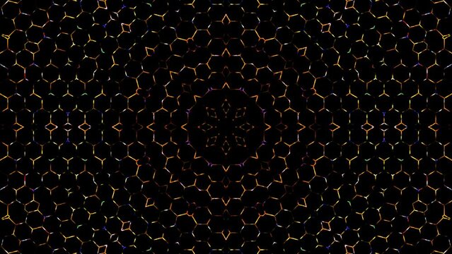 Abstract background moving stripes and flashing with shining light dots. Animation with circles	