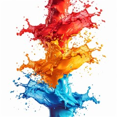 Vibrant Multicolored Liquid Splashing in the Air, A Captivating Moment of Dynamic Motion and Color