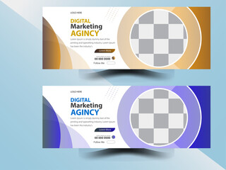 Creative corporate digital marketing social media facebook cover post banner template design