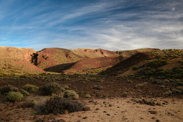 valley in the desert on the volcano