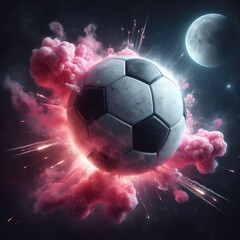 soccer ball in the space