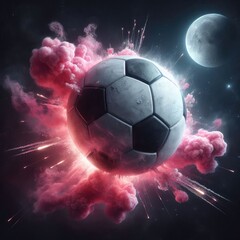 Fototapeta premium soccer ball in the space