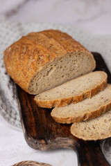 sliced bread on craft paper
