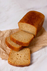 sliced bread on craft paper