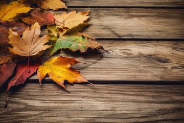 Naklejka na ściany i meble Rustic wooden trays autumn related