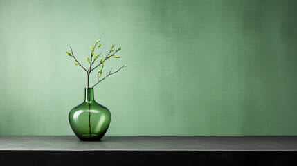 Captivating Minimalism in Green. The Beauty of Green Minimalism. AI Generated