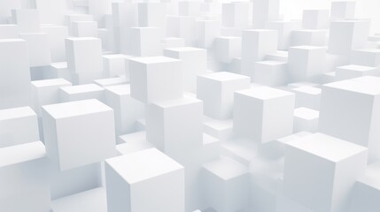 Minimalistic Clean White Digital Background with Random Cubes Structure AI Generated