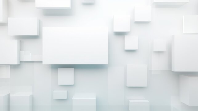 Futuristic Concept: Abstract White Square Shape on Clean Minimalistic Wallpaper AI Generated