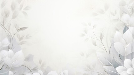 Floral Nature Background with White Plant Leaves and Flower Leaves AI Generated