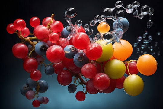 Capturing the organization of molecules in a carbohydrate, highlighting their role in energy storage and structure. Metamorphosis, life, happiness