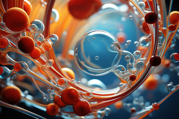 Documenting the arrangement of molecules in a phospholipid, illustrating its amphipathic nature in cell membranes. Metamorphosis, life, happiness - obrazy, fototapety, plakaty