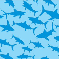 Seamless pattern with fishes, vector