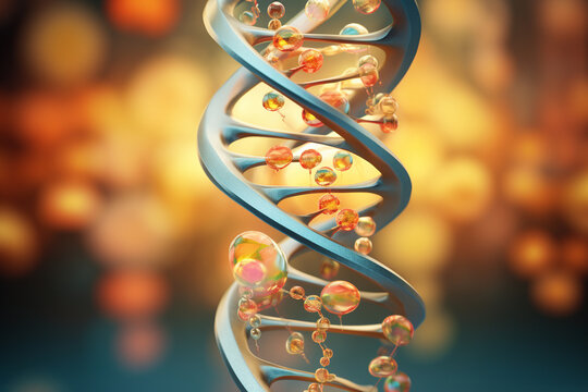 Capturing the elegant arrangement of molecules in a nucleic acid, highlighting its role in storing genetic information. Metamorphosis, life, happiness