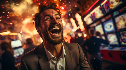 Obraz premium Casino Jackpot Joy. Slot Machine Triumph