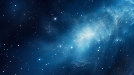 Obraz premium Blue Hues and Nebula Dreams in the Cosmos. Galactic Night. Stellar Dreamscape