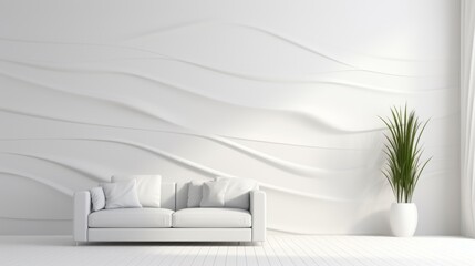 Minimalistic Clean White Wall Background AI Generated