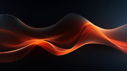 Digital Future Technology Concept: Abstract Black Background with Wavy Lines AI Generated