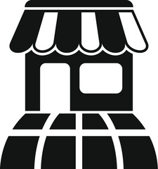 Street global shop icon simple vector. Direct customer. Nascent team - obrazy, fototapety, plakaty