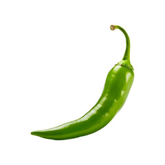 Green chili, Serrano, jalapeno pepper, isolated on white background, PNG Cutout