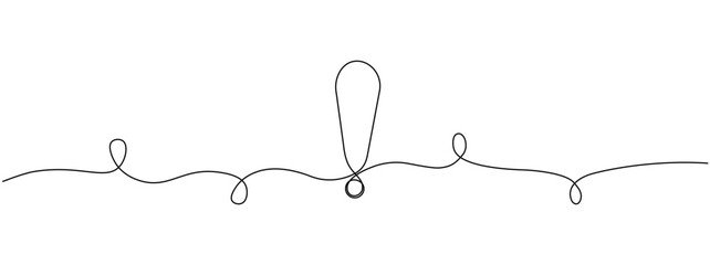 Continuous line drawing exclamation mark. Hand drawn admiration signs. Vector illustration