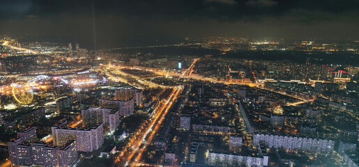 Fototapeta na wymiar night panorama of the city of Moscow