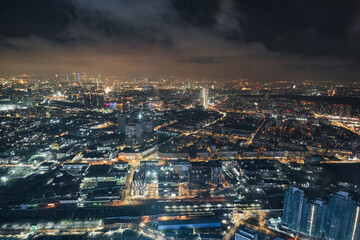 Fototapeta premium night panorama of the city of Moscow