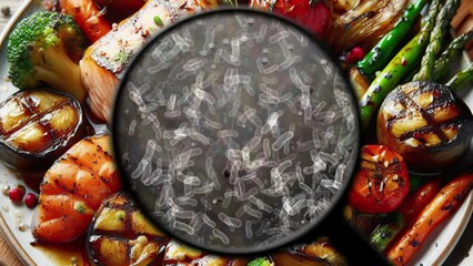 Searching for bacteria in food