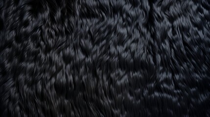 Black panther or puma luxurious fur texture. Abstract animal skin design. Black fur with black spots. Fashion. Black leopard. Design element, print, backdrop, textile, cover, background