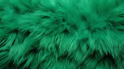 Obraz premium Close-up of vibrant green texture of soft fur with various shades of emerald. Dyed animal fur. Concept is Softness, Comfort and Luxury. Can be used as Background, Fashion, Textile, Interior Design