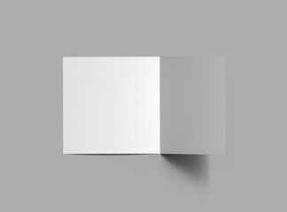 Blank Half Fold square brochure render to present your design. 3d render